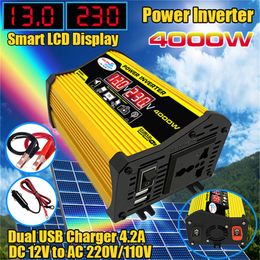 4000W Auto Power Inverter 12V tot AC110V 220V Spanning Transformator Sinus Wave Converter Solar Inverter LED -display