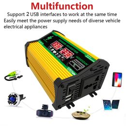 4000W Peak Car Onverter Conver DC 12V to AC 110V 220V Double transformateur de charge rapide USB Tension Double USB Smart Car Power Inverte