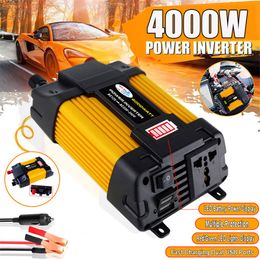 4000W piekauto -omvormer DC 12V tot AC 110V/220V LED Display Power Inverter Dual USB gemodificeerde sinusgolf