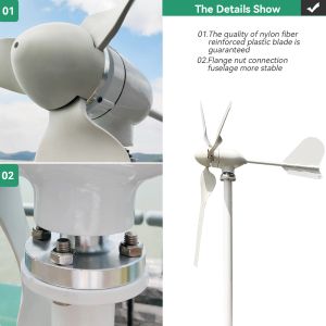 4000W Windmill Turbine 12V 24V 48V Generadores Bajo Velocidad de inicio Free Energía Alternativa 3 Blades con Wind MPPT Hybrid Controller