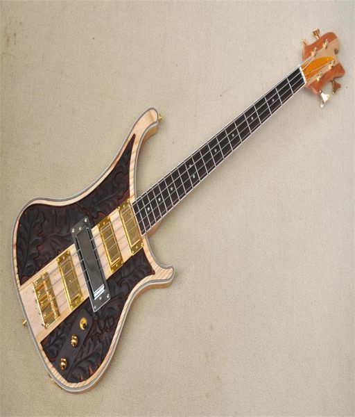 Guitare basse marron mat 4003, manche en érable à travers le corps sculpté en frêne, pont fixe, accordeur en or 4825350