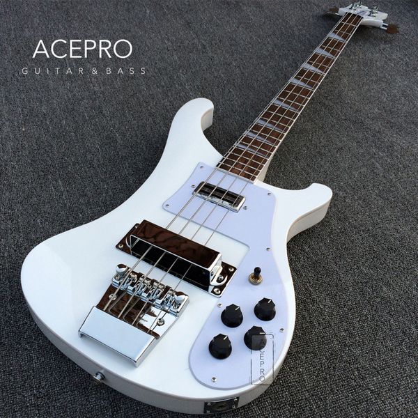 4003 Blanc Couleur 4 Cordes Basse Électrique Guitare Chrome Matériel 22 Frettes Palissandre Fretboard Haute Qualité Livraison Gratuite Guitarra