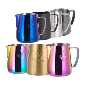 400600 ML Elegante Zwaan Rvs Koffie Pitcher Melk Opschuimen Cup Cream Maker Barista Craft Espresso Latte Art Jug Tool 220609