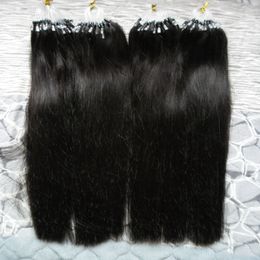 400g couleur naturelle Micro boucle anneaux/perles faciles Extensions de cheveux naturel droit 100% indien vierge Remy cheveux humains 1g
