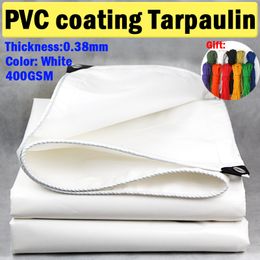 400gsm White PVC Coate Tarpaulin Garden Pergola Tissu de camion de dustime lourd
