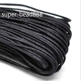 Joyas artesanales de 400 m que hacen cable de collar de algodón con cera negra 2 mm barcas238r