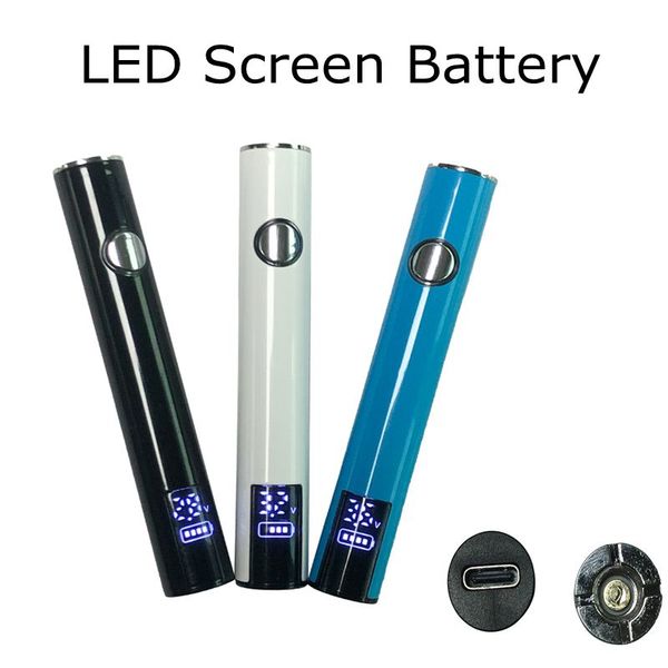 400 mAh batería recargable nueva pantalla LED voltaje ajustable baterías de precalentamiento cigarrillos electrónicos 14x 90 mm de tamaño personalización disponible