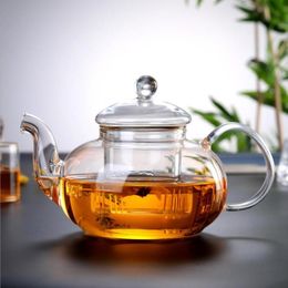 400 ml/1000 ml Filterbaar warmtebestendig verdikt glazen theepot Hoge borosilicaat Glas Flower Tea Pot VERWIJDERBARE GLASSE TEASET