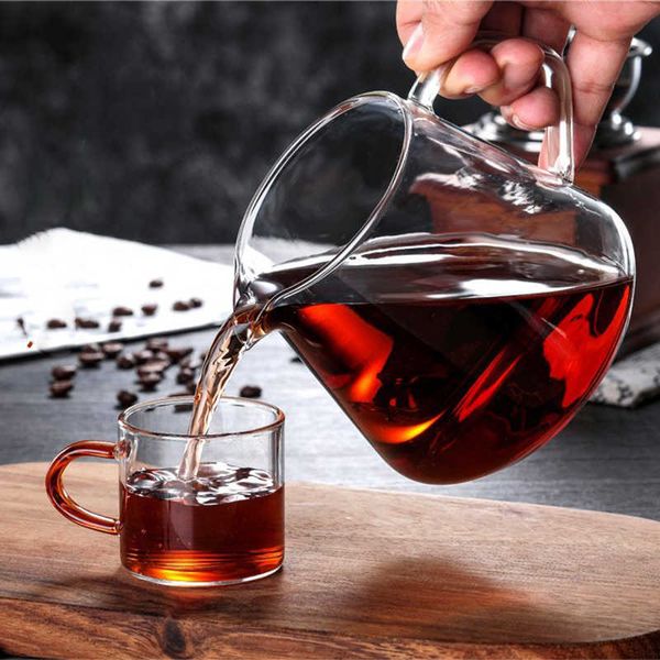 400ML-600ML Glass Sharing Pot Server Pour Out Decanter Home Brewing Cup Cafetera hecha a mano Hervidor de goteo de hielo