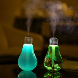 400ML de l'USB Humidificateur d'air ultrasonique coloré Veilleuse Huile essentielle Diffuseur d'arôme lampe de forme de l'ampoule avec paysage intérieur RRA2825