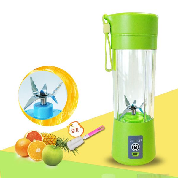 400ml Licuadora de jugo portátil Usb Juicer Cup Mezclador de frutas multifunción Mezcladora de seis cuchillas Batidos Comida para bebés Dropshipping C19031101