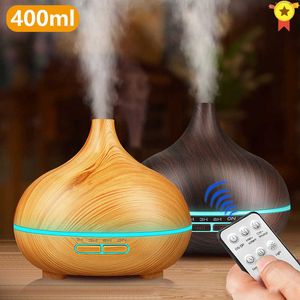 400 ml Afstandsbediening Air Aroma Ultrasone Luchtbevochtiger LED-verlichting Xiomi Elektrische aromatherapie Essentiële oliediffuser voor Home 210724