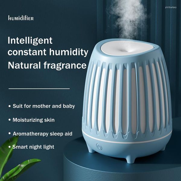 Difusor de humidificador de aire con aroma ultrasónico USB inteligente de 400 ml con luz LED de noche para el aceite esencial de fragancia de la habitación del hogar