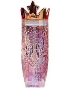 400 ml tot 500 ml 2021 Limited Edition Mugs Valentijnsdag Symphony Crown Glass Cup met rietje Begeleidende bekers7215217