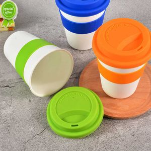 Tasse de voyage de 400ML avec couvercle en silicone tasse à café à thé isotherme réutilisable en plastique PP anti-chute avec accessoires de cuisine antidérapants