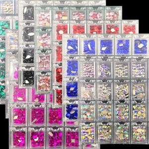 400 stcs/doos kristal glitter nagel steentjes rhinestones onregelmatige diamanten set luxe flatback nagels edelstenen sieraden onderdelen voor manicure decoreren 240301