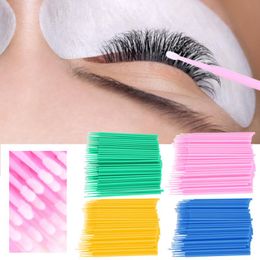 400PCS Cleaning Cotton Swabs Microbrushes Disposable Cotton Stick Tattoo Eyelash Extension Individual Lash Removing Cotton Swabs