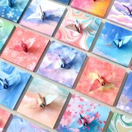 400 stks kleurrijke sterrenhemel sky origami papieren vierkant sterrenstelsel bovenruimte gevouwen papier kinderen diy handgemaakte origami cadeaubriking