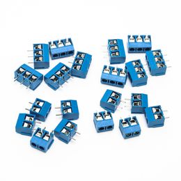 400 STKS Terminal Connectors 2Pin 3P Plug-in Schroef Terminal Block Connector 5.08mm Pitch Blue KF 301-2P 301-3P Koper Iron Assotment Kit