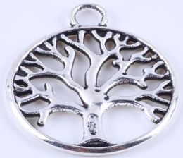 400pcslot en bronze antique rond dues arbre de vie de l'arbre diy zakka rétro joyau accessoires alliage en alliage en métal 4888w19609089232147