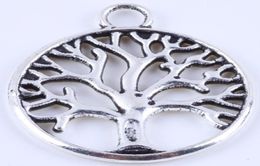 400pcslot en bronze antique rond dues arborescence arbre diy zakka rétro bijoux accessoires alliage en alliage métal 4888w19609088012928