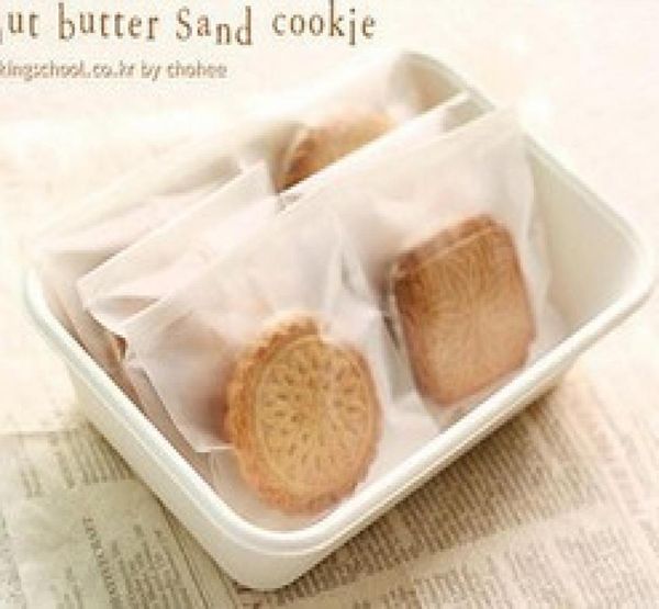 400 pcslot Cellophane gommage Cookie sac transparent pour cadeau boulangerie Macaron emballage en plastique emballage de noël 115145cm4137309