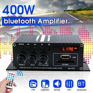 400W 2 * 200W Stereo HiFi Auto Home Subwoofer Auto Audio Auto Versterker Amp Geluid Speaker Bluetooth EDR Audio LED-ontwerpversterkers