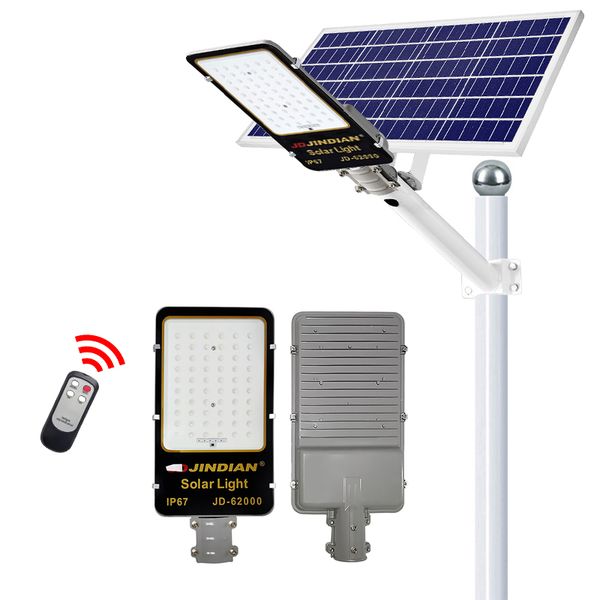 400W aluminium LED lumière solaire jardin extérieur étanche réverbère solaire crépuscule à l'aube avec télécommande