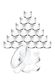40100 PCS 3 gram doorzichtige plastic sieraden Kraal make -up glitter opbergdoos Kleine ronde container Jars Make Up Organizer Boxes Bins1589345