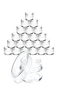 40100 pc's 3 gram doorzichtige plastic sieraden Kraal make -up glitter opbergdoos Kleine ronde container Jars Make Up Organizer Boxes Bins8089662