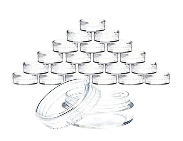 40100 pcs 3 grammes en plastique transparent bijoux de bijoux de maquillage de rangement paillettes de rangement petits pots de récipient rond maquillage boîtes d'organisateur bins3093502