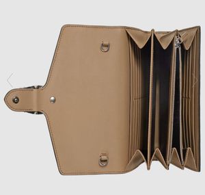 401231 Klassieke gecoate canvas portemonnee met ketting en antieke zilverkleurige hardware Tijgerkop Spur binnenkant met 16 kaartsleuven275z