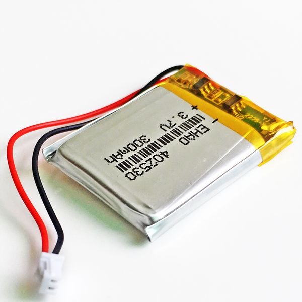 402530 3.7V 300mAh lithium polymère LiPo batterie rechargeable JST 1.25mm prise 2 broches pour téléphone DVD casque mp3 mobile appareil photo numérique PSP