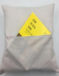 4040cm sublimation Blank Livre Pocket Pocket Oreiller Couleur Couleur solide DIY Polyester Coussin de coussin de lin