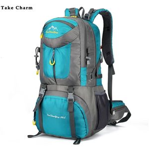 405060L à grande capacité de randonnée sac à dos hommes de montagne extérieur backbag mâle sport back pack de loisirs adolescents de voyage noire 240520