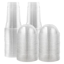4050 pièces 0600ml tasses en plastique transparentes jetables lait thé jus boisson froide Smoothie boisson avec couvercles 240108