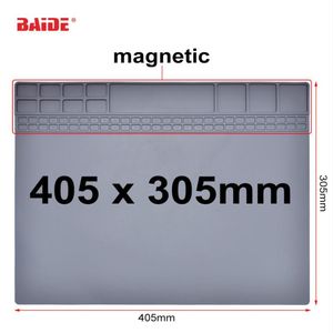 405x300mm Warmte-isolatie Siliconen Pad Desk Mat Onderhoudsplatform voor BGA Solderen Reparatiestation met magnetische sectie