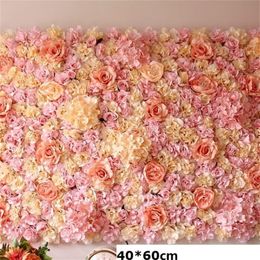 4060cm Fleurs artificielles Mat Soie Rose Hybride Mariage Fleur Mur Artificielle Rose Pivoine Fleur Panneaux Muraux Décoration De Mariage T20235I