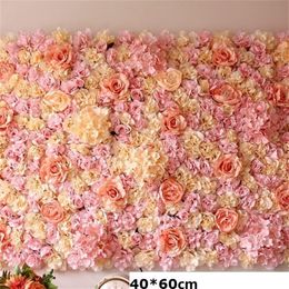 4060cm Fleurs artificielles Mat Soie Rose Hybride Mariage Fleur Mur Artificielle Rose Pivoine Fleur Panneaux Muraux Décoration De Mariage T20204f