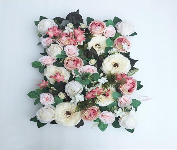 4060 cm Lujo personalizar seda hortensia flor artificial panel de pared base de hierba DIY telón de fondo arco de boda decoración flor arte de la pared T202050800