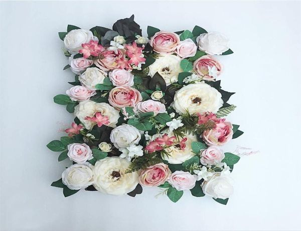 4060 cm Lujo personalizar seda hortensia flor artificial panel de pared base de hierba DIY telón de fondo arco de boda decoración flor arte de la pared T207191149