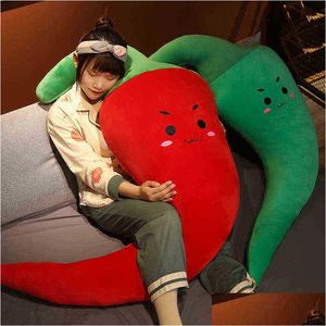 4065cm Cartoon Simation Li Cuddle Cute Stuffed Pepper Boneca Grande Macio Vegetal Travesseiro Sofá Almofada Decoração de Quarto J220729 Drop Delive Dhhrw