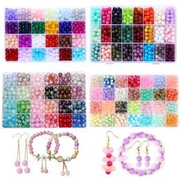 408-1200 stks/doos Kleurrijke Glazen Kralen Plastic Spacer Losse Kraal Sieraden Gereedschap Kits voor DIY Armband Sieraden Maken Benodigdheden 231227