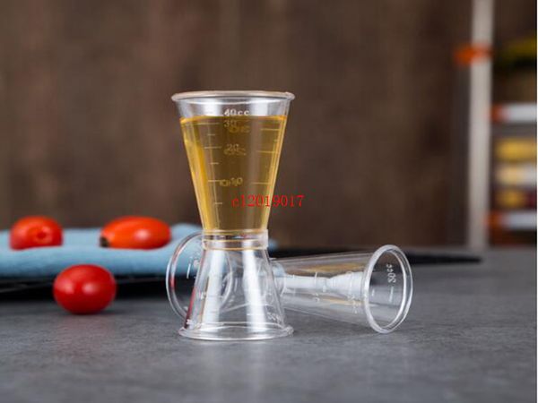 40CC 20CC Cocktail Boisson Mélangeur Tasse À Mesurer Jigger Mesureur Ensemble Bar Outils Vin Verseurs En Plastique PC Livraison Gratuite