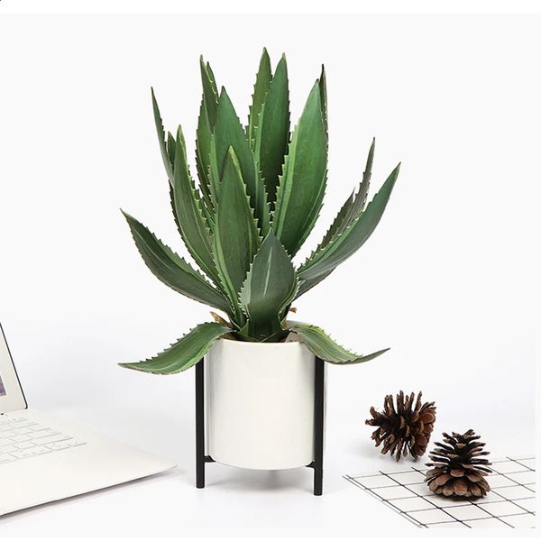 40 cm 1520 feuilles grandes artificielles succulentes agave tropicales plantes d'aloès fausse fleur de sisal en plastique feuille de palmier vert pour le bureau à domicile 240127