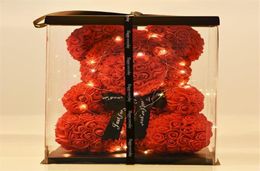 40 cm 25cmrose Teddyberen Bloembeer DIY Gift Box Christmas Valentine039S Day Present Home Decor Wedding20085544923