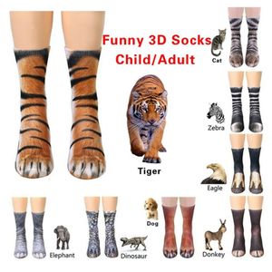 40cm 3D Socks Printed Cartoon Women Long Sock Girls Custom order Socks Adult Sports Stocking Multicolors Cartoon Animal Foot Hoof Socks