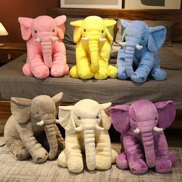 40cm 60cm 80cm Kawaii Plush Elephant Doll Toy Kids Jugues Back Back Back Back Back Elephant Elefante Acompañamiento de muñecas Regalo Xmas 240409