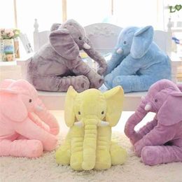 40cm 60cm Altura Grande Boneca Elefante de Pelúcia Brinquedo Crianças Dormir Almofada para Costas Bonito Elefante Recheado Bebê Acompanha Boneca Presente de Natal 2012207L