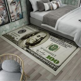 40 CM 90 CM Crative tapis antidérapant moderne décor à la maison tapis coureur Dollar imprimé tapis cent dollars 100 Bill imprimer qqasf3029